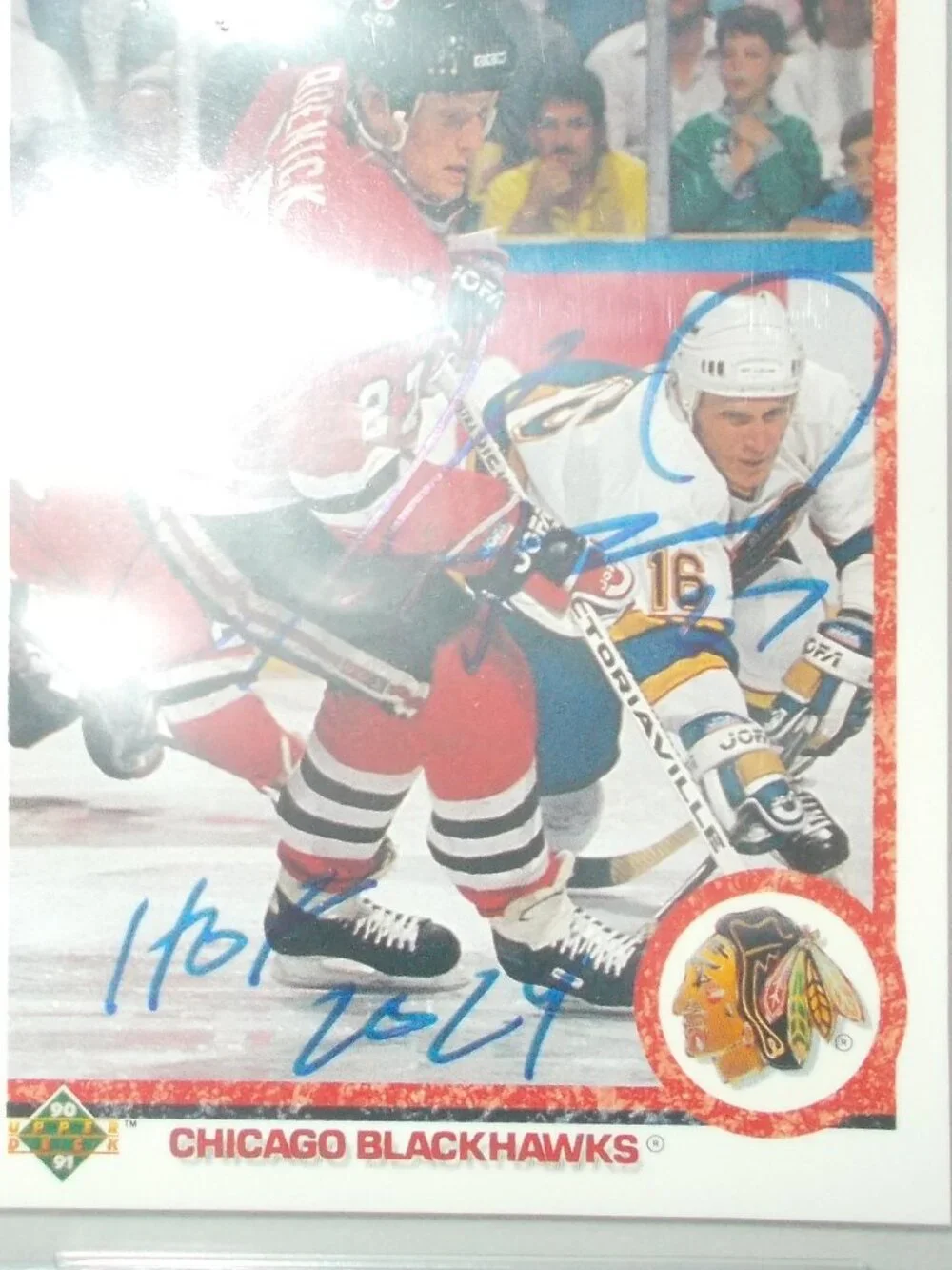 Jeremy Roenick SIGNED 1990-91 Upper Deck NHL Blackhawks RC Card BECKETT AUTHENIC
